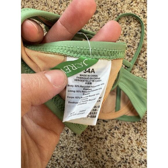 J. Crew Balconette Underwire Bikini‎ Top 34A Rustic Willow Green NEW - Picture 6 of 6